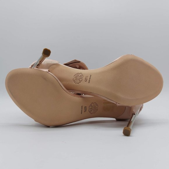 Alexander Mcqueen Pin Heel Nude Bow Sandals - Picture 12 of 14